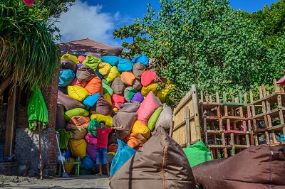 Bean bags at Seminyak beach, Bali