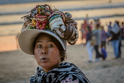 Beach vendor in Bali