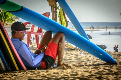 Surfing in Bali