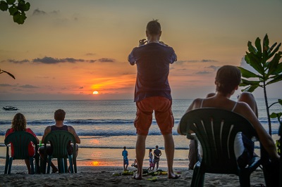 Sunset at Kuta beach, Bali