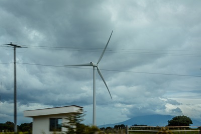 Wind turbines along the way
