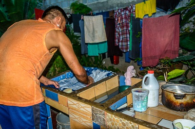 Washing facilities in colonial house in Grenada, Nicaragua