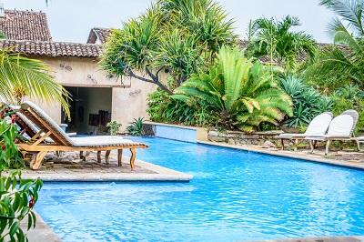 Swimming pool in a colonial house