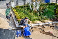 Shoe shining in Cobain Guatemala