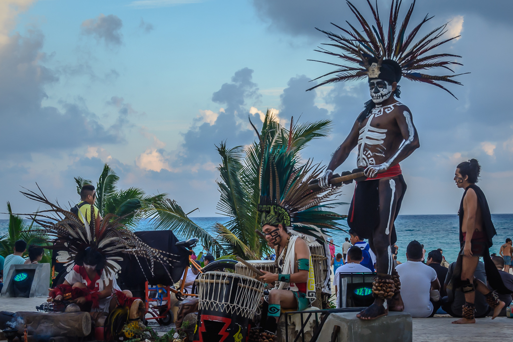 Maya performance at Playa del Carmen, Mexico