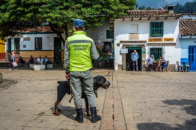 Police patrolling Bogota