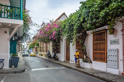 Walled city in Cartagena, Colombia