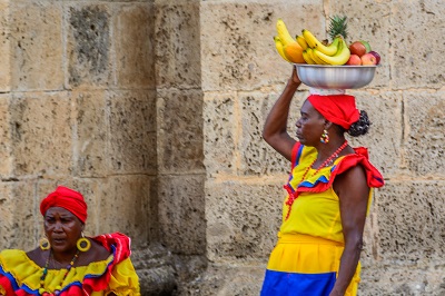 Fruit vendor in Cartagena, Colombia