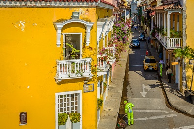 Walled city in Cartagena, Colombia
