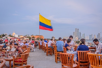 Wall cafe in Cartagena, Colombia